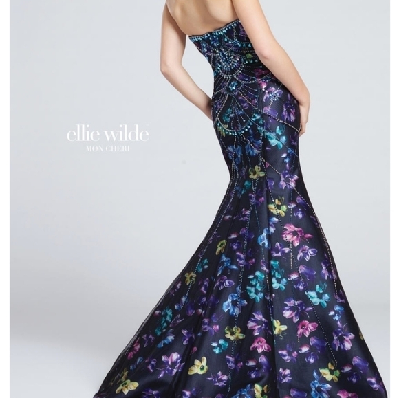 ELLIE Wilde mermaid sparkly sequin beaded prom wedding ball formal dress… - Picture 16 of 17